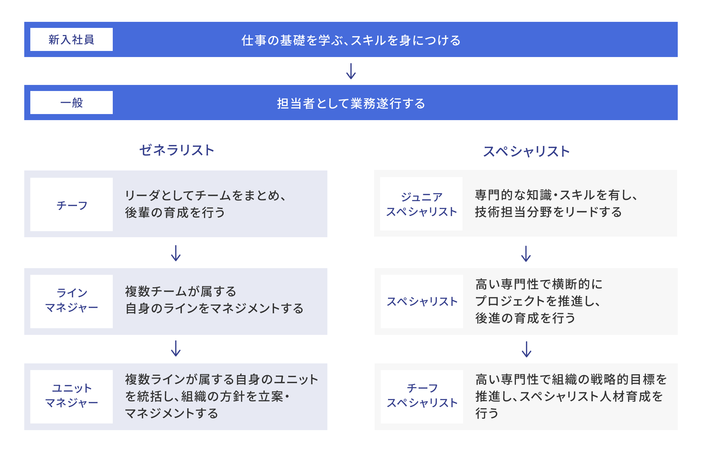 キャリアアップイメージに関する一連のフロー